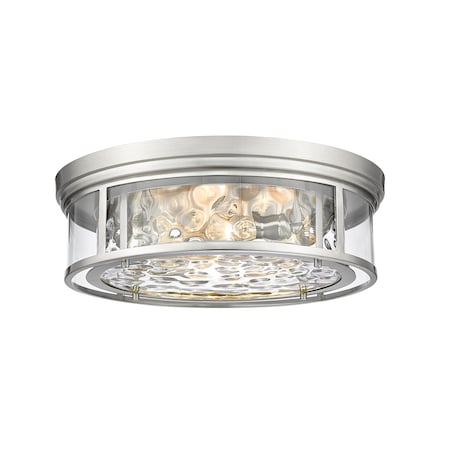 Z-Lite Clarion 4 Light Flush Mount, Brushed Nickel & Inner Clear Water & Outer Clear 493F4-BN